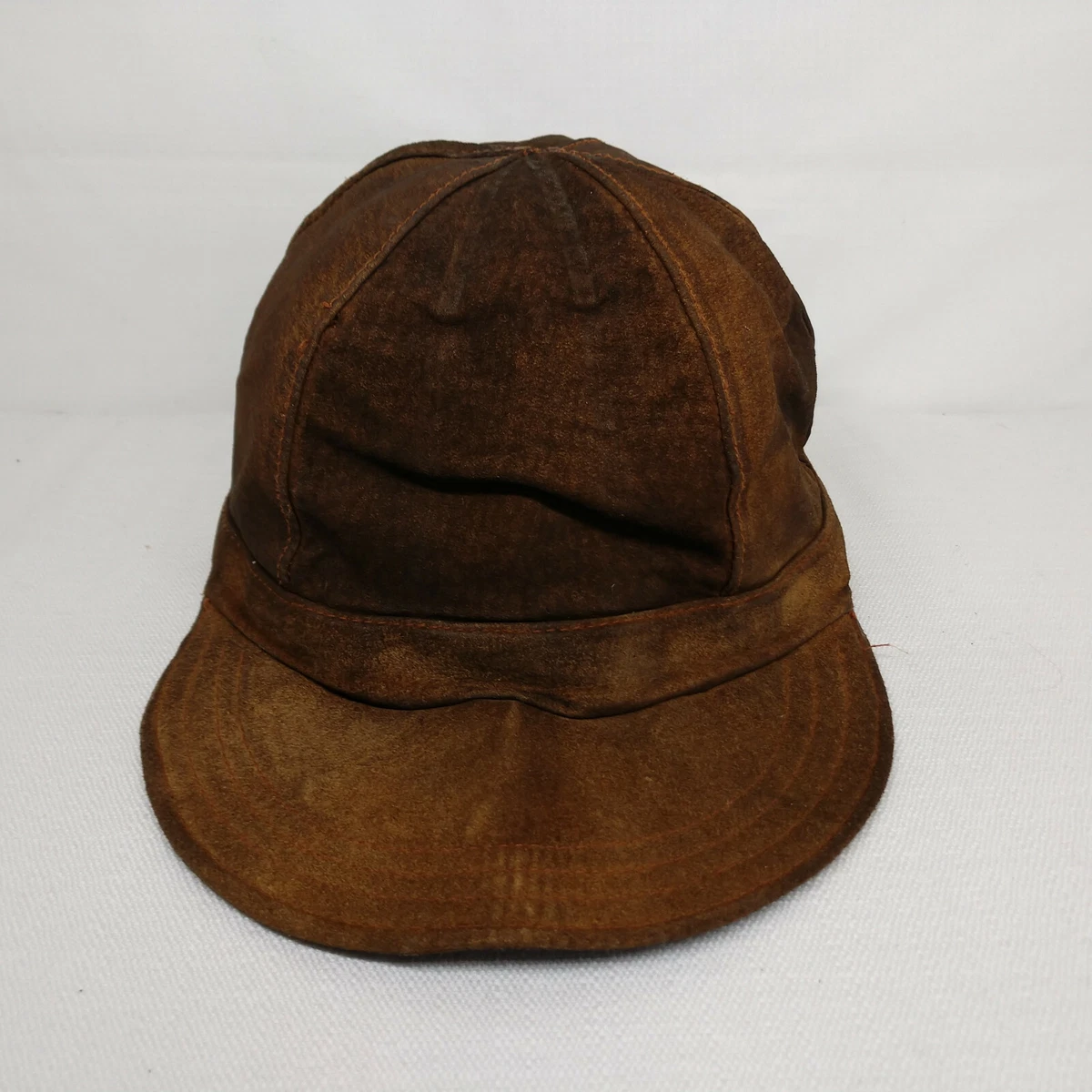 Vintage Welo Mark Men's OS Brown Grain Pigskin Leather Hat Cap
