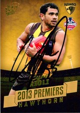 Signed 2013 HAWTHORN HAWKS AFL Premiers Card CYRIL RIOLI