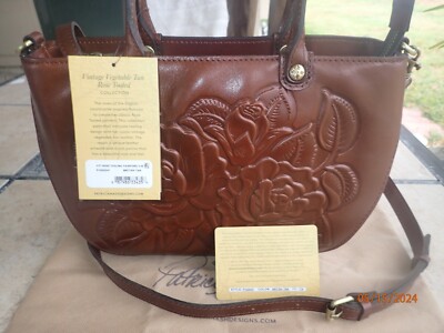 Patricia Nash Fairford Tooled Leather Convertible Satchel Bag