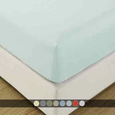 Hotel Soft Luxury 100% Bamboo Solid Deep Pocket One Fitted Bottom Sheet 600 TC