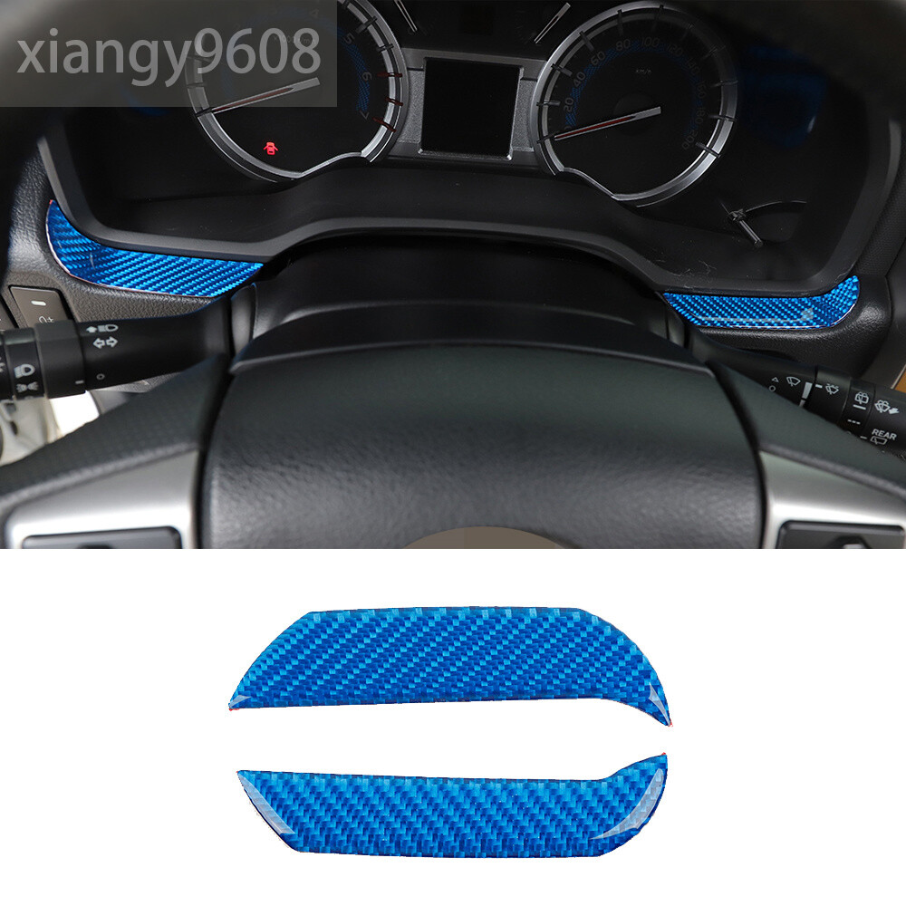 Blue Carbon Fiber Dashboard Side Panel Trim For Toyot@ 4Runner 2010+ Accessories