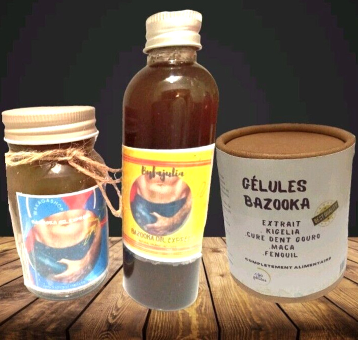 Kit Bazooka Kigelia Africana : 2 Huiles et Crèmes 100ml avec 120 Gélules Extra Fortes