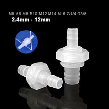 Bulkhead Connector Plastic Straight Barbed Thread Fitting with Nut Inlet Outlet