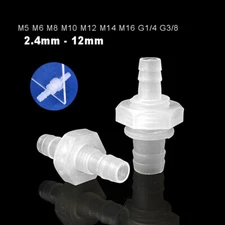 Bulkhead Connector Plastic Straight Barbed Thread Fitting with Nut Inlet Outlet