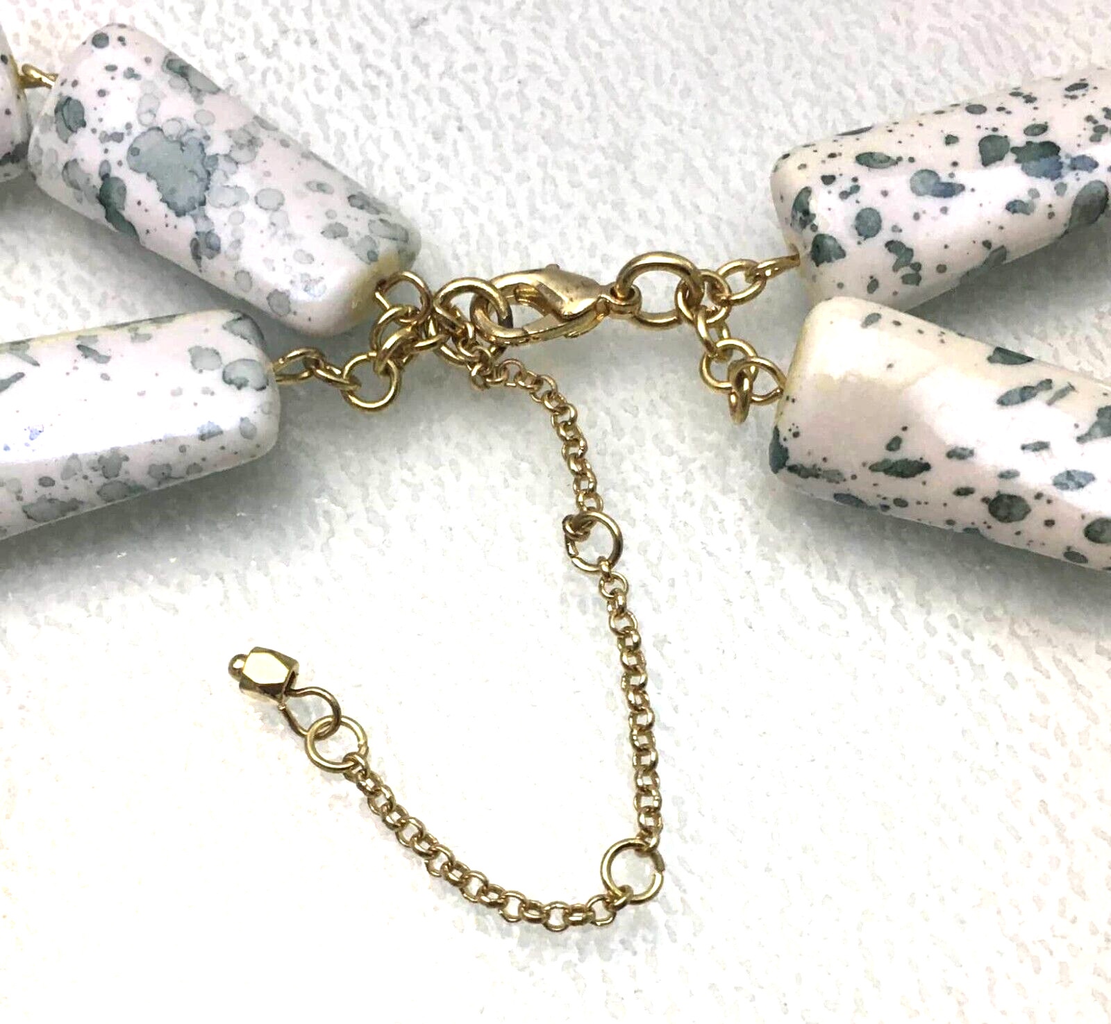 Statement Necklace Double Strand Light Green Pink… - image 5