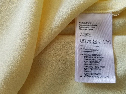H&M DIVIDED Yellow Dress Lace Top Mini Fit&Flair Adjustable Straps Womens Sz4 - Picture 8 of 8