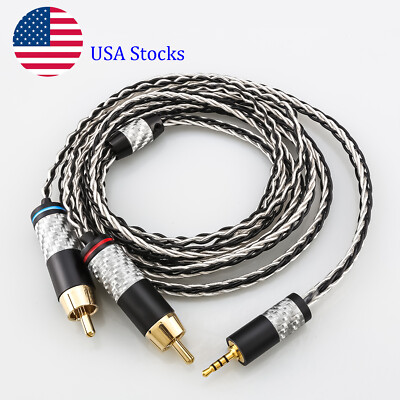 HIFI TRRS Balanced 2.5mm to 2 RCA Male Audio Cable For Cayin N5 Iriver AK240 AK3