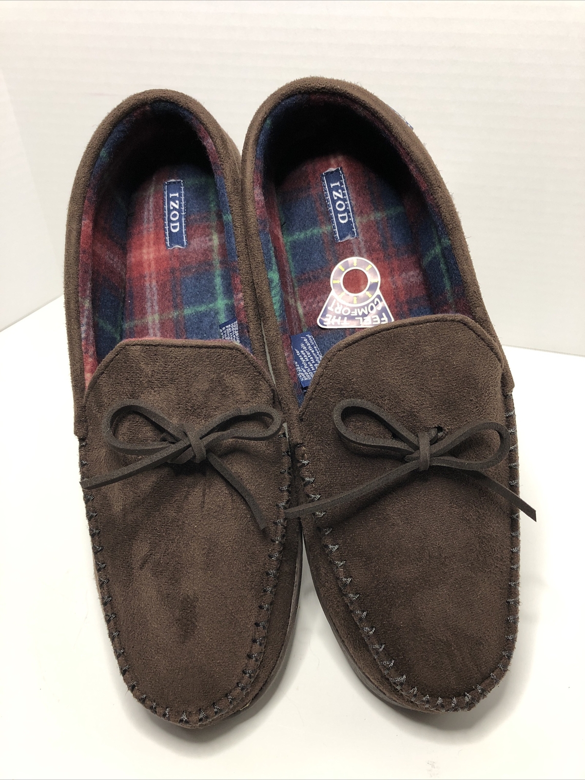 Slippers Moccasins Brown Micro Suede 