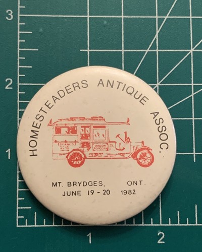 Antigua asociación de colonos vintage Mt. Pin de botón Brydges Ontario 1982 - Imagen 2 de 4