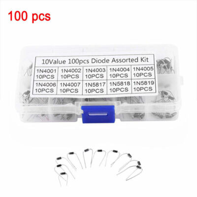 100x 10Values Rectifier Diode Assortment 1N4001~1N4007 1N5817~1N5819 With Box