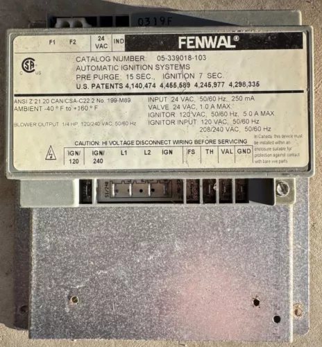 FENWAL 05-339018-103 Automatic Ignition Systems Control Module used #P584