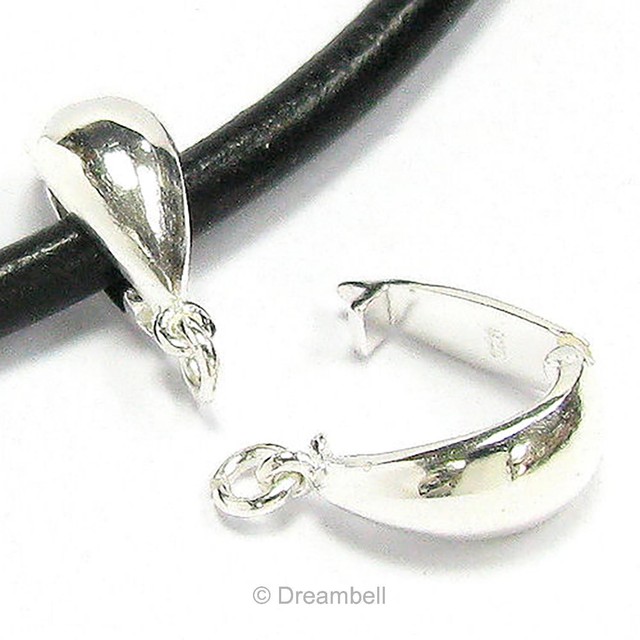1PC Sterling Silver CZ Pendant Bail Pinch Clasp Connector Slider , Available In Bright Silver / Gold Plated - Foto 5