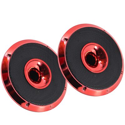 Pair of 8'' 200W RMS 4-Ohm Red Compression Horn / Coaxial Speaker Audiopipe