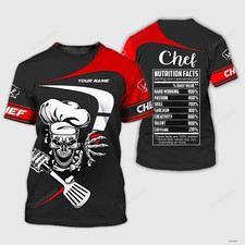 Personalized 3D Chef Shirt: All Over Printed Name Tshirt Perfect Gift for Chefs