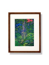 Hiroo Isono Art Emerald Forest 320×260mm w/frame Printmaking ed.300 Signed