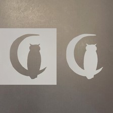 Owl in Moon Plastic Mylar Stencil Airbrush Painting Art Supplies
