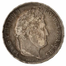 France. Louis Philippe I 1833-A  5 Francs 24.86 gr., 37 mm VF-EF KM-749.1