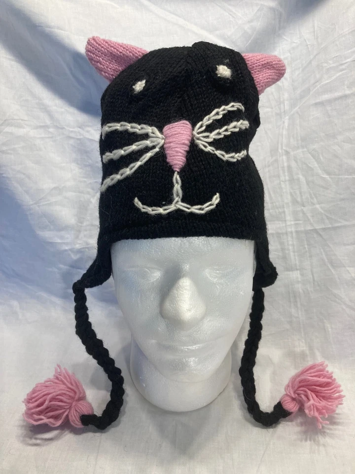 Divertidos sombreros gorro de lana del Himalaya tejidos a mano de animales hechos en NEPAL Foto 3 de 4