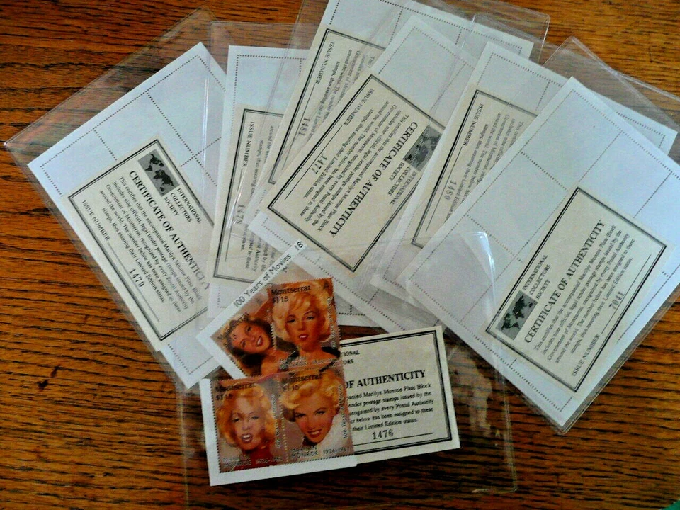 Stamps x40 Marilyn Monroe Montserrat, The International Collectors Society 1995 - Image 3 of 3