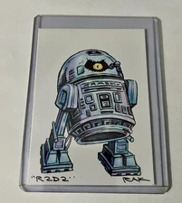 R2D2 TRADING CARD ART SIGNED BY RAK