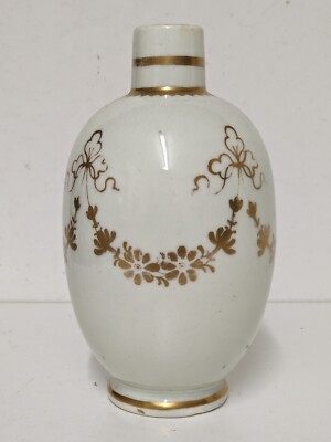 Eine vergoldete Porzellan Teedose, außen verziert Anfang 1770 Worcester, Giles ?