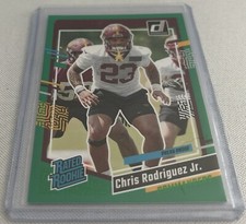 2023 Donruss Football Chris Rodriguez Jr. Commanders Press Proof Green Rookie