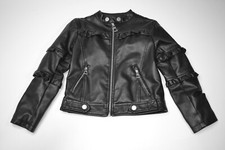 6X Urban Republic Girls Collection Faux Leather Biker Motorcycle Jacket Ruffles