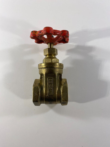 Brass Threaded B&K Inline Gate Valve 125 WOG Red Handle 1"