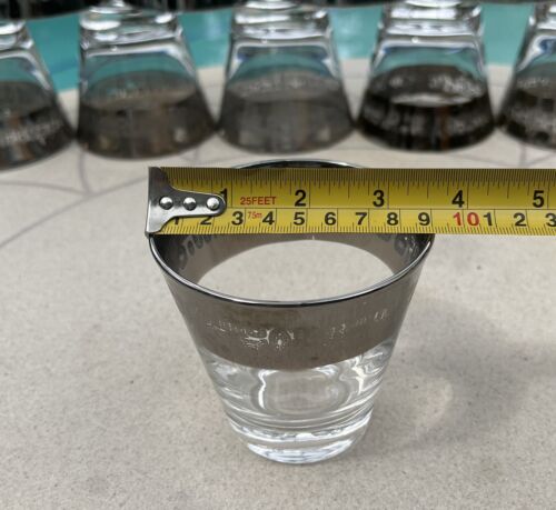 VTG Atomic MCM Rocks Glass 14 Pc Lot Silver Band Canonsburg Temporama Lowball - Picture 8 of 11