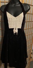 Vintage 80  s Zum Zum Burgundy  White Sequin Halter Cocktail Dress Size 5/6