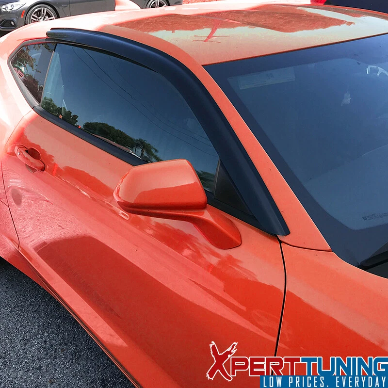 Fits 10-24 Chevy Camaro 2Pc Window Visors Sun Rain Vent Guard Acrylic Foto 2 de 4