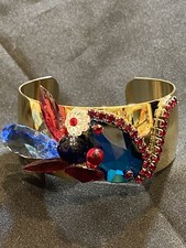 Handmade Rhinestone Beaded Cuff Bracelet