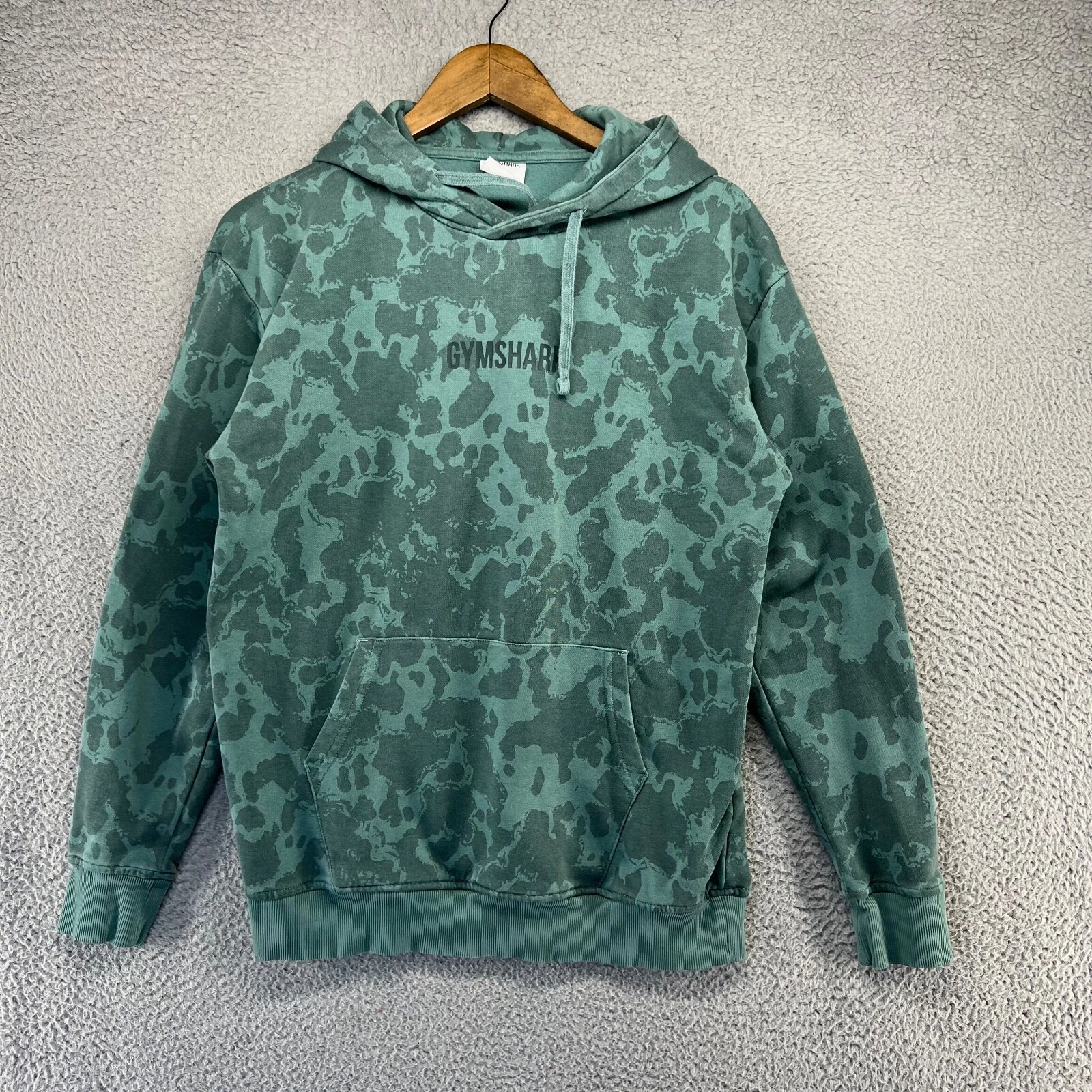 gymshark leopard print camo all over spellout sweatshirt