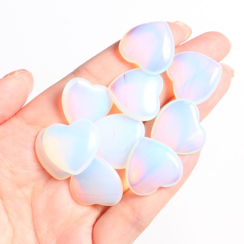 10PCS Natural Crystal Quartz Love Heart Carved Healing Gemstone 20x20mm - Picture 42 of 80