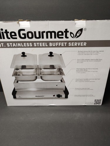 Elite Gourmet Dual Server Food Warmer, Adjustable Temp W/ Warming Tray #EWM-6122 - Picture 5 of 8