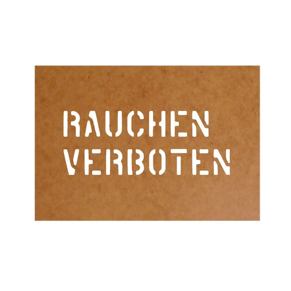 ALFASHIRT Rauchen Verboten Schablone Ölkarton Bundeswehr Lackierung 6,2x16cm #31373