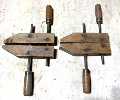 Vintage Lot of 2 Jorgensen 8'' Wooden Woodworking Clamps- Adjustable