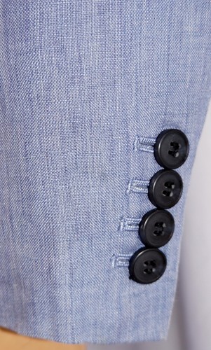42R H&M 2-Piece Linen Suit - Men 42 Blue Slim Fit 34x31 HM - Picture 3 of 11