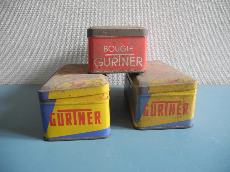 anciennes boîtes bougies Gurtner déco garage automobilia boxes spark plugs auto - Photo 3/4