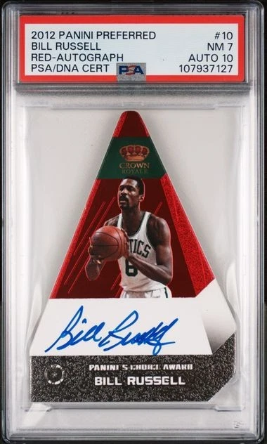 Panini Bill Russell Basketball Autographed Sports Trading Cards