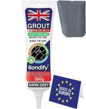 Waterproof Dark Grey Grout Reviver Ready Mixed, 380g FAST DRYING Anti Mould Wat