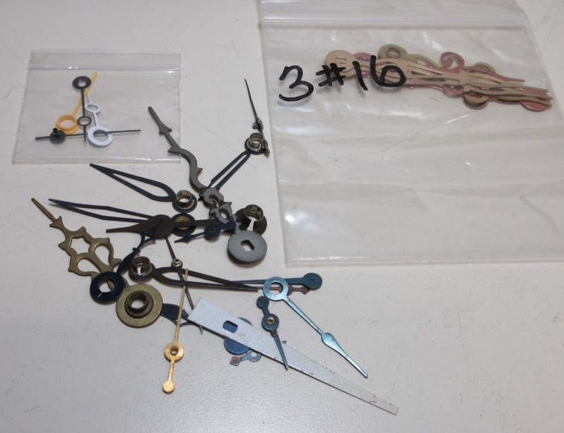 LOT OF VINTAGE MODERN CLOCK HANDS CLOCKMAKER REPAIR PARTS CRAFT ASSORTED #36