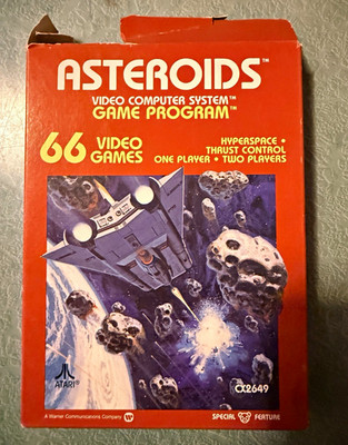 Atari Asteroids Atari 2600 Shooter NTSC-U/C 1981 w/ Box & Manual Multiplayer