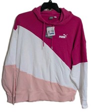 Womens Puma Pink/White Hoodie Sweatshirt New ...