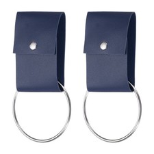2 Pcs Kitchen Towel Holder with Loop, Leather Dish Towel Holder, Dark Blue