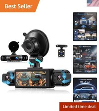 4-Channel 360  3.16" FHD Dash Cam Rear Left Right Night Vision Loop Parking