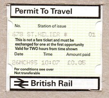 St Helier 01 - PERTIS Permit to Travel - Surrey postal SM4 - now Thameslink