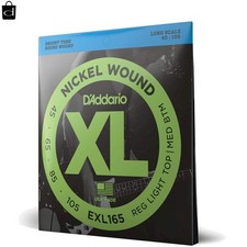 D'Addario XL Electric Bass Strings 45-105 - Bright Tone and Durability
