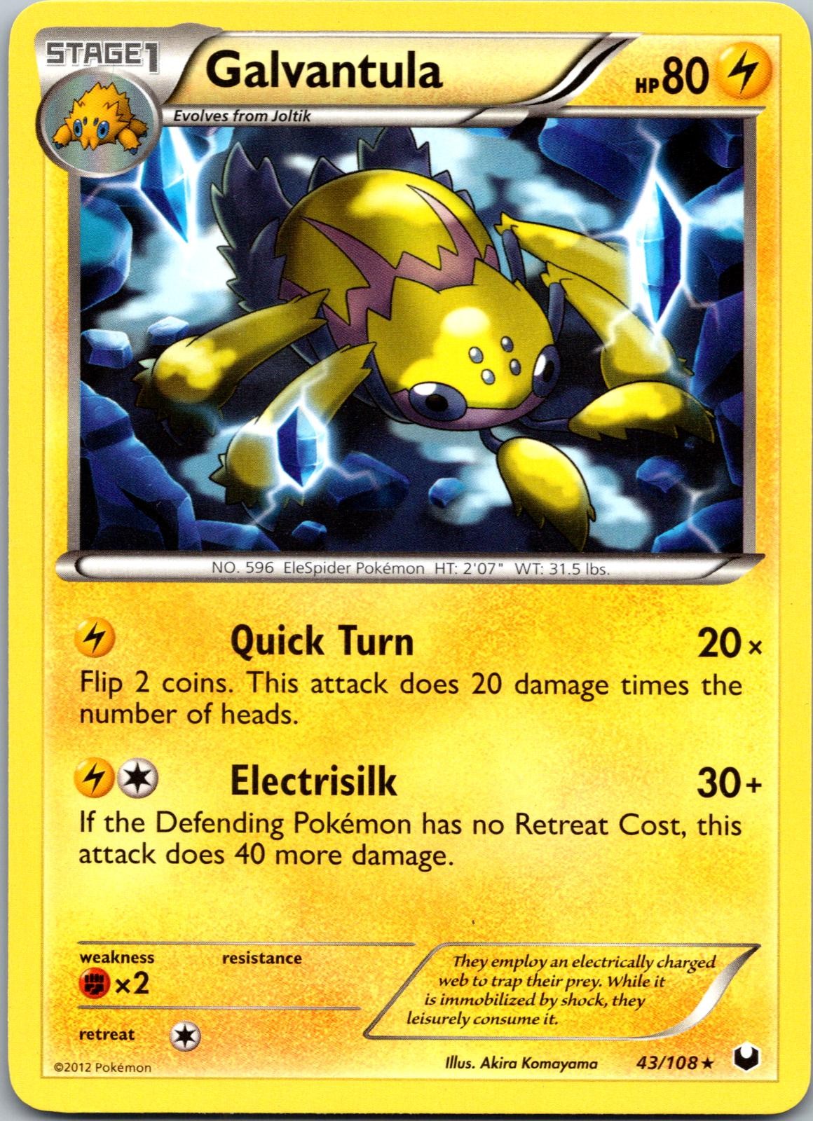 GALVANTULA 43/108 RARE DARK EXPLORERS POKEMON NM/M