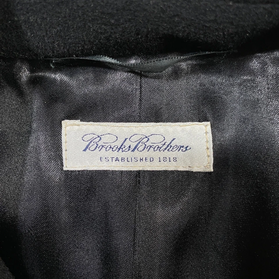 Brooks Brothers Wool Blend Coat Classic Fit Button Front Black Overcoat Women's - Image 3 of 4